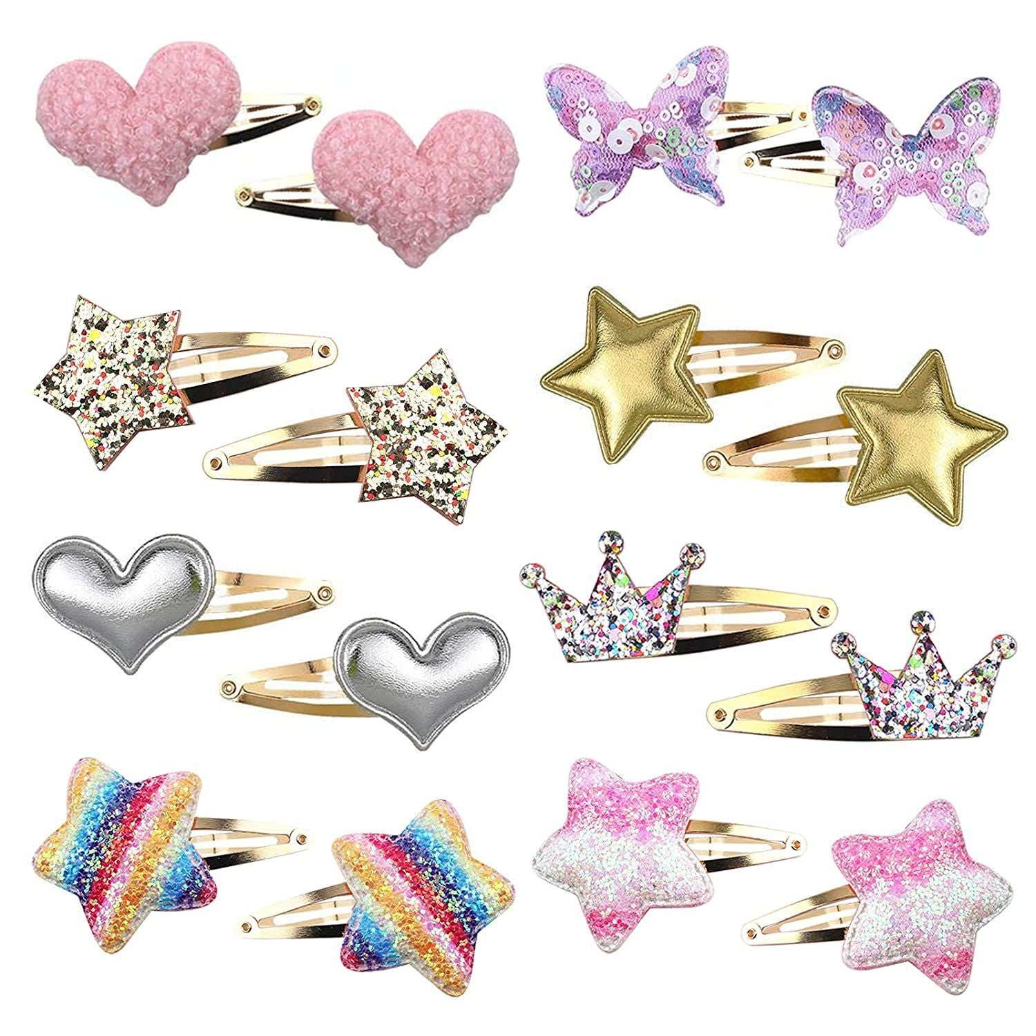 Al por mayor lindas estrellas de lentejuelas del corazón de mariposa golpes de cabello clips